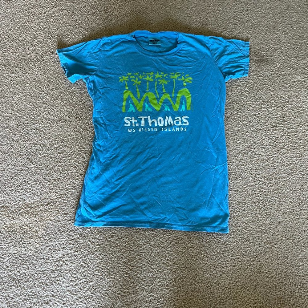 Women's Small St. Thomas US Virgin Islands Blue Tshirt